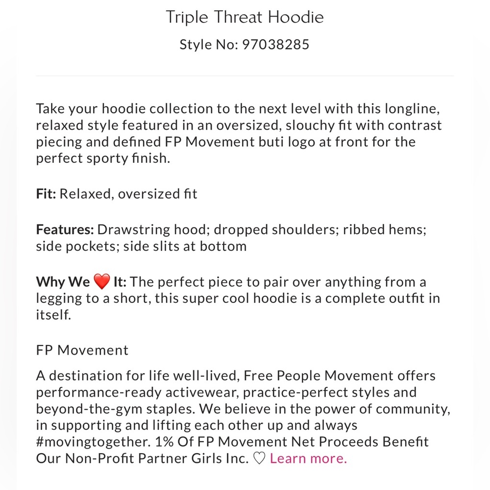 FP Movement Triple Threat Hoodie in Heather Gray Victory Red - Picture 3 of 3